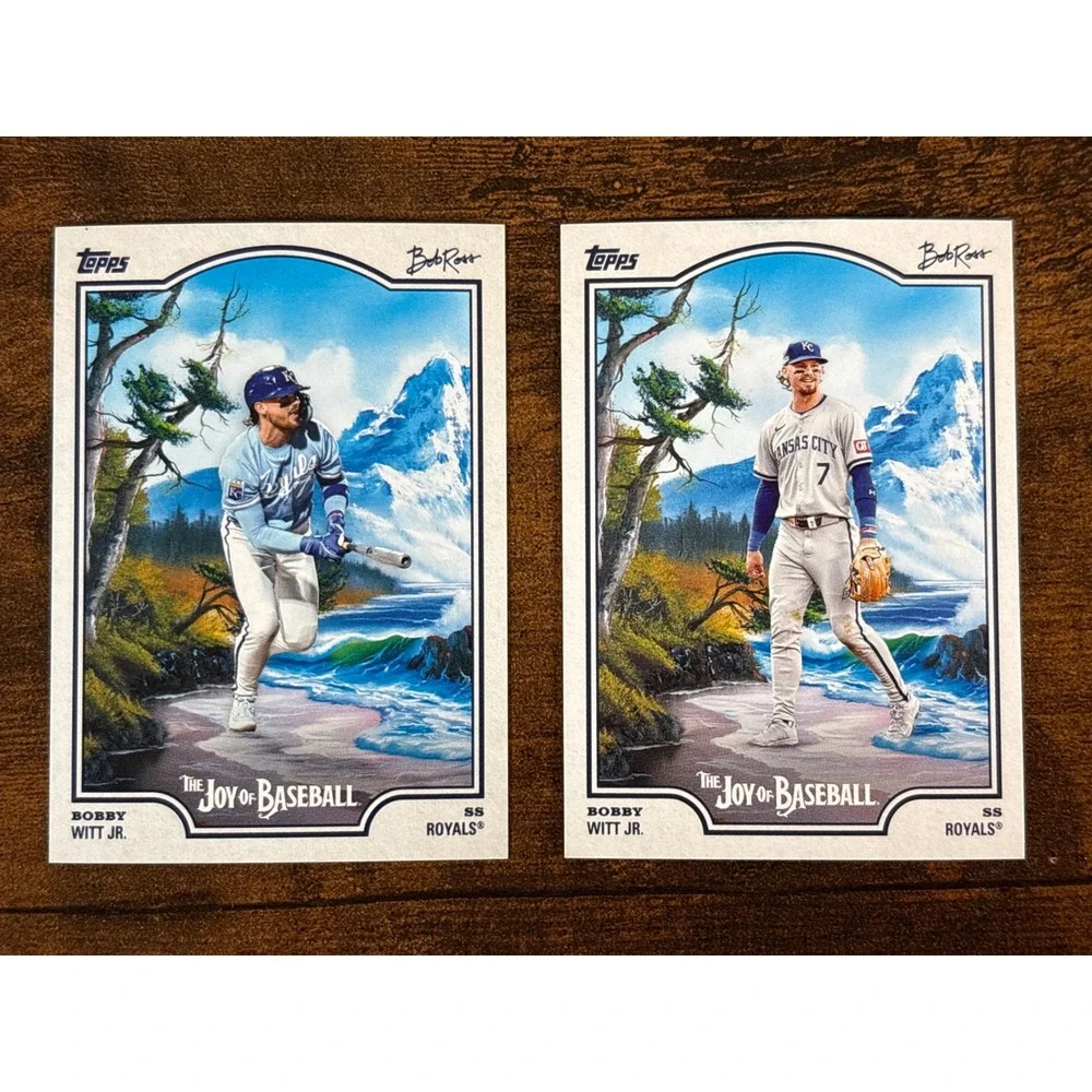 2023 Topps Bob Ross Bobby Witt Jr Kansas City Royals Card Lot 6 & 6-SP Variation